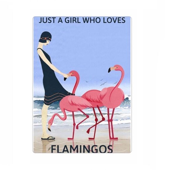 “Just a Girl Who Loves Flamingos” Magnet - Picture 1 of 2